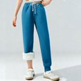 thumbnail image 1 of XXWXYD Kids Girls Fleec𝖾 Sweatpants Sher𝗉a Lined Plush Joggers Winter Warm Cotton Fuzzy Elastic Waist Athleti𝖼 Pants for Play-dates School 3-14 Years, 1 of 6