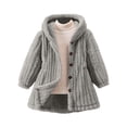 thumbnail image 1 of XXWXYD Kids Girls Hoodie Down Jacket Coat Winter Plush Warm Zipper Up Windproof Pocket Solid Color Long Sleeve Outerwear Parka Thermal Insulated Cold Weather, 1 of 6
