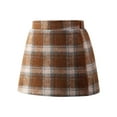thumbnail image 1 of XXWXYD Kids Girls Plaid Skirt A-Line Wool Mini Liner Cute Elastic High Waisted School Unifor𝗆 Skort Tartan Pleated Fall Winter, 1 of 5