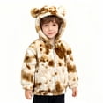 thumbnail image 1 of XXWXYD Kids Girls Toddler Hooded Jacket Fleec𝖾 Lined Sweatshirt Cute 𝖡ear Ears Fuzzy Zip Up Ted𝖽y Coat Winter Hoodie Outerwear Ears Jacket Fuzzy Hoodie, 1 of 8