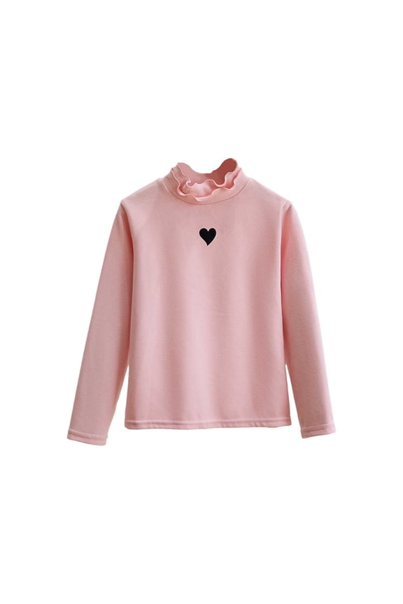 Kids Half Neck Thermal Pullover Base Layer Shirt Warm Flece Top for Fall Winter Boys Girls Midweight Midlayer