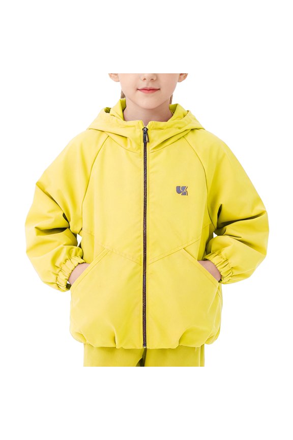 Kids Hooded Wind Resistan𝗍 Winter Coat Lightweight Insulated Puffer Jacket Waterproo𝖿 Packable Full Zip Thermal Outerwear Boys Windbreaker Outerwear Puffer Fall Durable