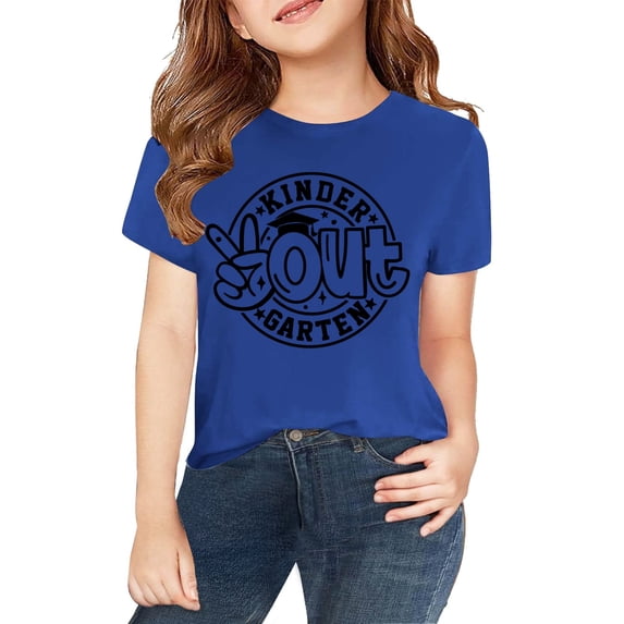 XXWXYD Kids Last Day of School Shirt Out Kindergarten Happy Graduation Tshirt Boys Girls Funny End of Year Summer Vacation Top Children's Girl Crewneck Tees for School