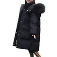 thumbnail image 1 of XXWXYD Kids Over The Knee Down Jacket for Girls - Mid Length Thick Warm Hooded Puffer Coat, Insulated Winter Outerwear ChristmasGift, 1 of 6