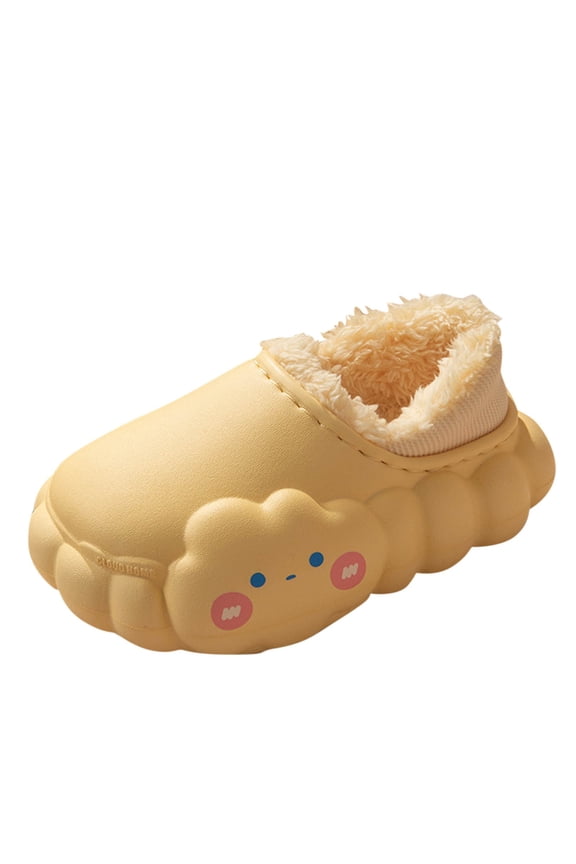 Kids Plush Slippers Non-Slip Sole 𝖢ozy Winter House Shoes for Boys Girls - Soft Warm Cloud Design Indoor Outdoor Toddler Footwear