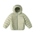 thumbnail image 1 of XXWXYD Kids Puffer Jacket Girls Boys Lightweight Packable Down Coat with Hood Toddler Winter Cute Hooded Solid Color Pocketed Outerwear Warm Insulated Windproof Reversible, 1 of 8