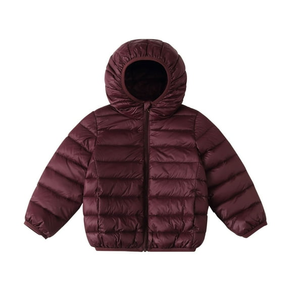 XXWXYD Kids Puffer Jacket Girls Boys Lightweight Packable Down Coat with Hood Toddler Winter Cute Hooded Solid Color Pocketed Outerwear Warm Insulated Windproof Reversible