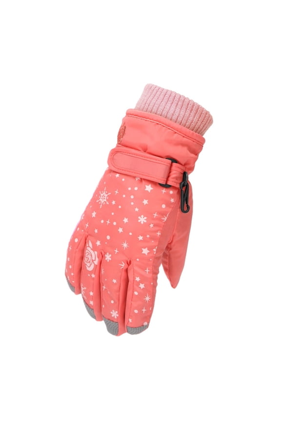 Kids Ski Gloves Winter Snow Gloves 𝖶aterproof Thicken Warm Cold Weather Outdoor Snowboard Sledding Boys Girls Children Hand Mittens Thermal Insulated