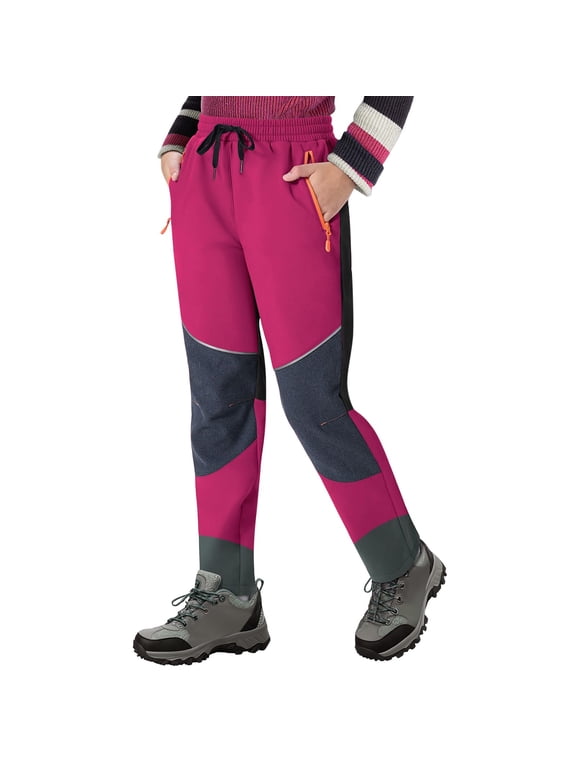 Kids Ski Snow Pants, Waterproof Windproof Fleece‑Lined Thermal Trousers, Insulated Winter Bottoms For Boys Girls Skiing Snowboarding Hiking And Daily Outdoor Use
