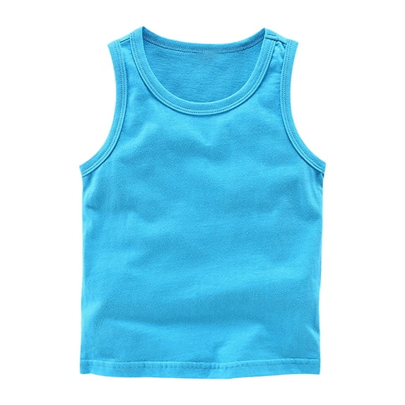 XXWXYD Kids Toddler Girls Cotton Sleeveless Tank Tops - Summer Breathable Solid Color Basic Tees Undershirts Vest for Baby Boys Girls