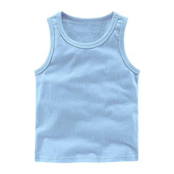 XXWXYD Kids Toddler Girls Cotton Sleeveless Tank Tops - Summer Breathable Solid Color Basic Tees Undershirts Vest for Baby Boys Girls