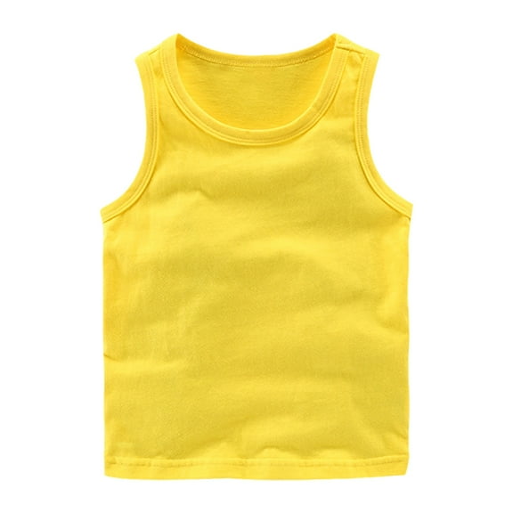 XXWXYD Kids Toddler Girls Cotton Sleeveless Tank Tops - Summer Breathable Solid Color Basic Tees Undershirts Vest for Baby Boys Girls