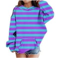 thumbnail image 1 of XXWXYD Kids Toddler Girls Loose Stripe Long Sleeve Hoodie Pullover Soft Autumn Winter Casual Sweatshirt with Front Pocket, 1 of 3