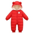 thumbnail image 1 of XXWXYD Kids Toddler Snowsuit Winter Warm Hooded Jumpsuit, Waterproof Baby Bear Design Thermal Insulated Snow Suit for Baby Boys Girls 0-24 Months, 1 of 7