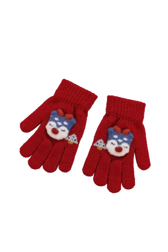Kids Winter Gloves Boys Girls Knitted Cozy Warm Soft Cute Outdoor Cold Weather Biking Thermal Gloves Children Cycling Riding Handwear Snow Play
