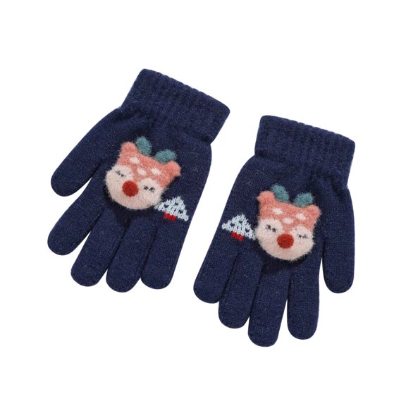 XXWXYD Kids Winter Gloves Boys Girls Knitted Cozy Warm Soft Cute Outdoor Cold Weather Biking Thermal Gloves Children Cycling Riding Handwear Snow Play