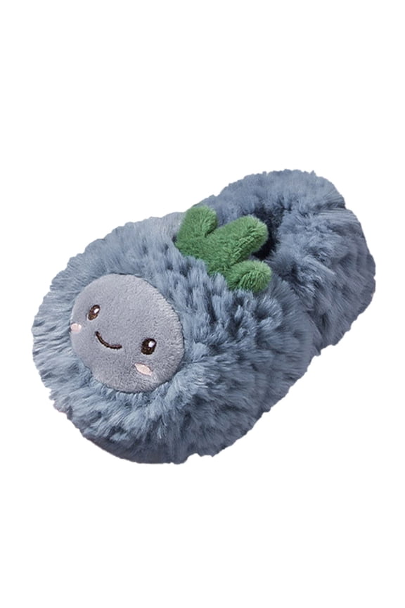 Kids Winter Slippers with Cute Pineapple Fruit Design, Soft Lightweight Flat Bottom, Warm Comfy Indoor House Shoes for Boys and Girls