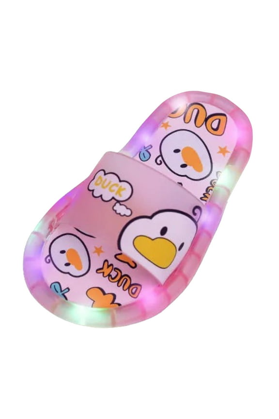 Light-Up Animal Slippers for Toddlers - Summer Indoor/Outdoor Sandals with Flashing LED Lights, Cute Carton Design for Kids & Little Children