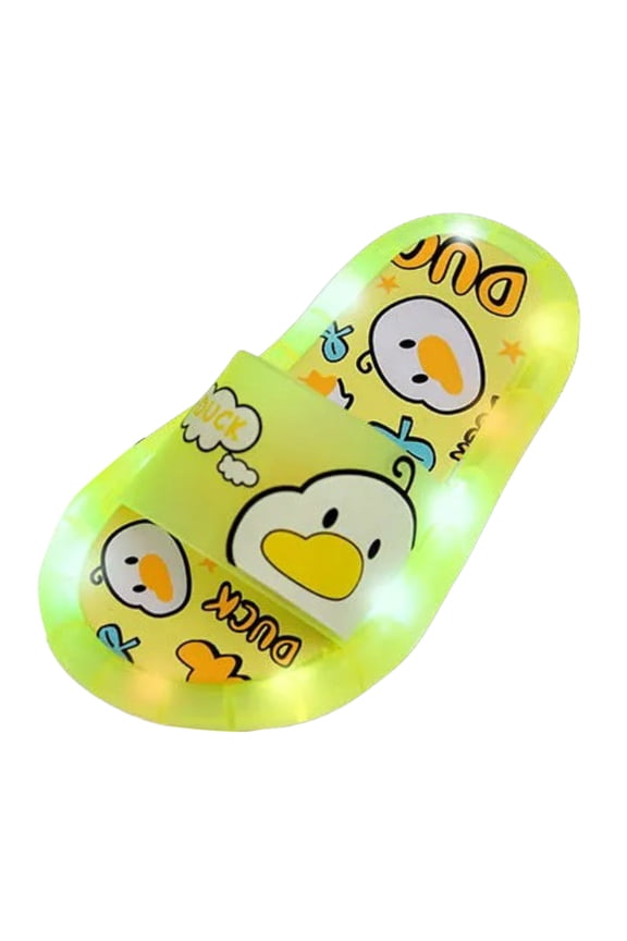 Light-Up Animal Slippers for Toddlers - Summer Indoor/Outdoor Sandals with Flashing LED Lights, Cute Carton Design for Kids & Little Children