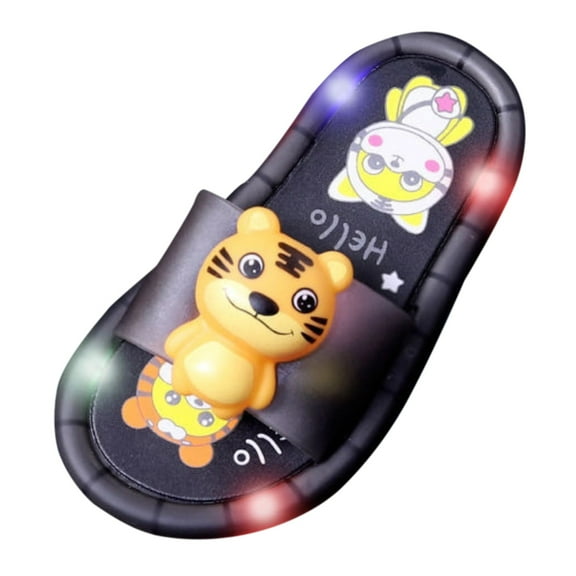 XXWXYD Light Up Slides for Toddlers 2025 - Glow in Dark Open Toe Sandals, Cute Carton Animal Slippers Boys Girls Summer Pool Party Shoes