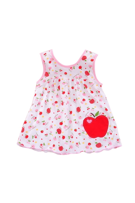 Lightweight Cotton Summer Dress Set, Breathable Baby Girl Skirt & Vest Combo, Playground-Ready Toddler Outfit with Sun Protection