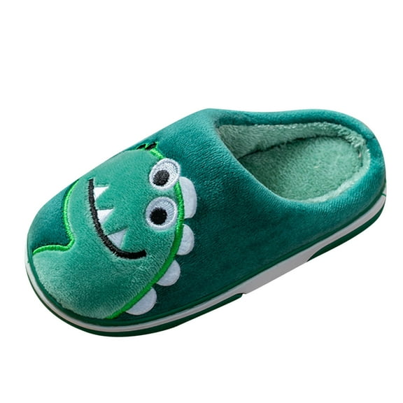 XXWXYD Lightweight Dinosaur Slippers for Winter Kids House Shoes - Plush Non-Slip Sole 𝖢ozy Indoor Outdoor Boys Girls Toddler Warm Footwear