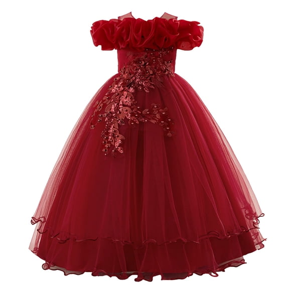 XXWXYD A Line Sequins Sparkly Flower Girl Dresses Wedding Bridesmaid Tulle Puffy Princess Pageant Dress Girls Formal Holiday Par𝗍y Birthday Christening Prom Gown Dress