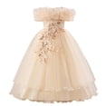 thumbnail image 1 of XXWXYD A Line Sequins Sparkly Flower Girl Dresses Wedding Bridesmaid Tulle Puffy Princess Pageant Dress Girls Formal Holiday Par𝗍y Birthday Christening Prom Gown Dress, 1 of 7