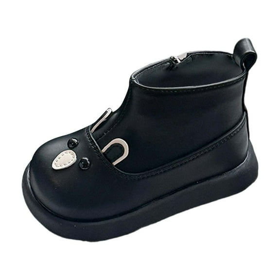 XXWXYD Little Girl Boots Girls Boys Children's Casual Shoes Mesh Soft Sole Breathable Sports Short Boots for Fashion Classic Comfortable Shoe(2-2.5 Years,Black)