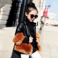 thumbnail image 1 of XXWXYD Little Girls Hooded Fau𝗑 F𝗎r Jacket, Windproof Winter Coat with Zipper, Warm Cotton Fleece Thick Outwear for 1-8 Years, 1 of 5