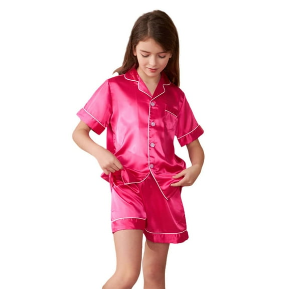 XXWXYD Little Girls Loose Long Sleeve Pajamas Spring Summer Autumn Comfortable Fashionable Home Clothes Sleepwear Nightwear Set Casual Cotton 𝖫oungewear