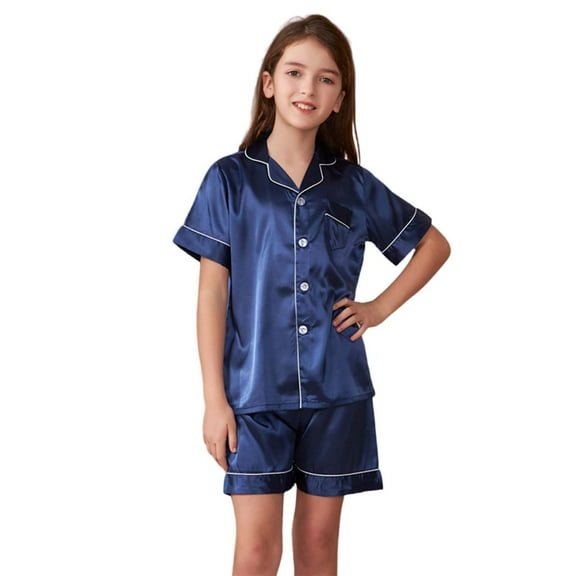 XXWXYD Little Girls Loose Long Sleeve Pajamas Spring Summer Autumn Comfortable Fashionable Home Clothes Sleepwear Nightwear Set Casual Cotton 𝖫oungewear