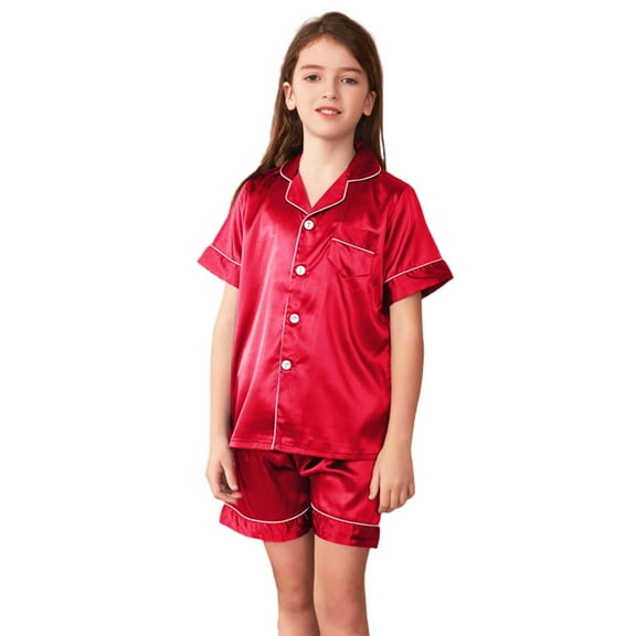 XXWXYD Little Girls Loose Long Sleeve Pajamas Spring Summer Autumn Comfortable Fashionable Home Clothes Sleepwear Nightwear Set Casual Cotton 𝖫oungewear