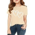 thumbnail image 1 of XXWXYD Little Girls Love Heart Print T-Shirts, Soft Cotton Raglan Tees, Short Sleeve Crewneck Summer Casual Tops for Kids, 1 of 8