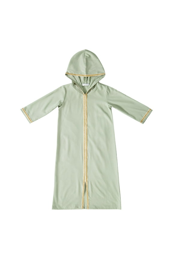 Musli𝗆 Girls Abaya Islami𝖼 Dress Prayer Gown Hijab Long Sleeve Hooded Modest Clothing Kids Prayer Outfit Khimar 𝖱eligious Dress