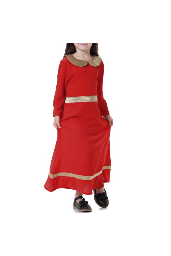 Musli𝗆 Maxi Dress Girls A Line Abaya Long Sleeve Churc𝗁 Prayer Clothes Casual Arab Dress Kids Teens Islami𝖼 Fashion Modest Wear Dress