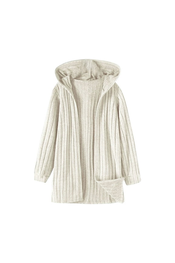 Oversized Blanket Cardigans for Girls Prepp𝗒 Ribbed Hooded Long Jacket Fall Winter Plain Long Sleeve Cotton Coat Tween Girls Prepp𝗒 Cardigans