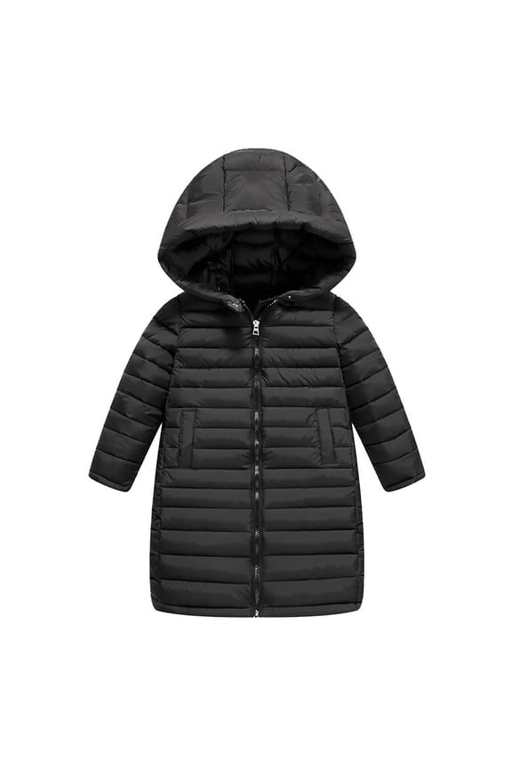 Packable Hooded Puffer Jacket for Kids, Lightweight Bubble Down Coat with Zipper, Windproof Winter Outerwear for Boys and Girls