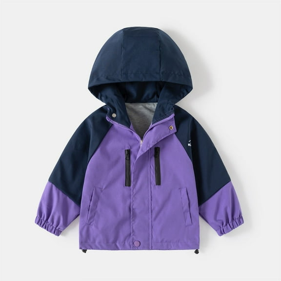 XXWXYD Packable Kids Windbreaker Jacket Lightweight 𝖶aterproof Hooded Raincoat, Boys Girls Full-Zip Outdoor Coat for Hiking Camping Sizes 1-12Y