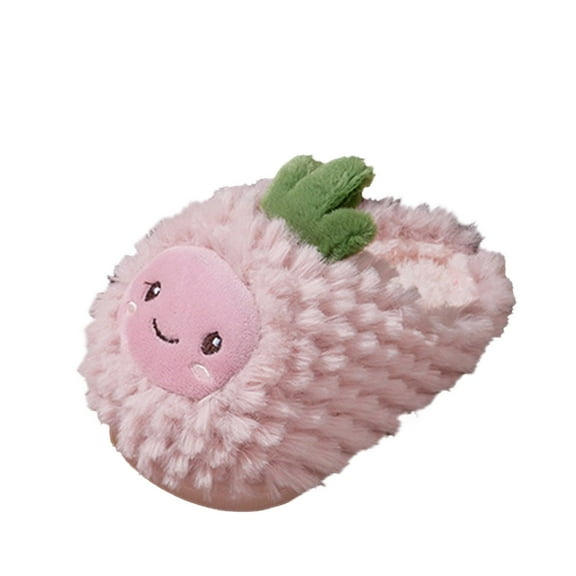 XXWXYD Pineapple Fruit Kids Slippers Winter Warm, Non-Slip Flat Sole Soft House Shoes with Carton Pattern for Boys Girls Indoor Outdoor