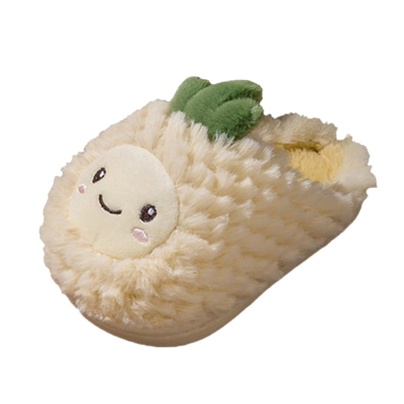 XXWXYD Pineapple Fruit Kids Slippers Winter Warm, Non-Slip Flat Sole Soft House Shoes with Carton Pattern for Boys Girls Indoor Outdoor