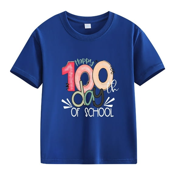 XXWXYD School Season Teen Clothes Spring and Autumn New Fashionable Cute Print Comfortable Version Girls Printed T Shirt for Soft Comfortable Casual Clothing(10-11Years,Blue)