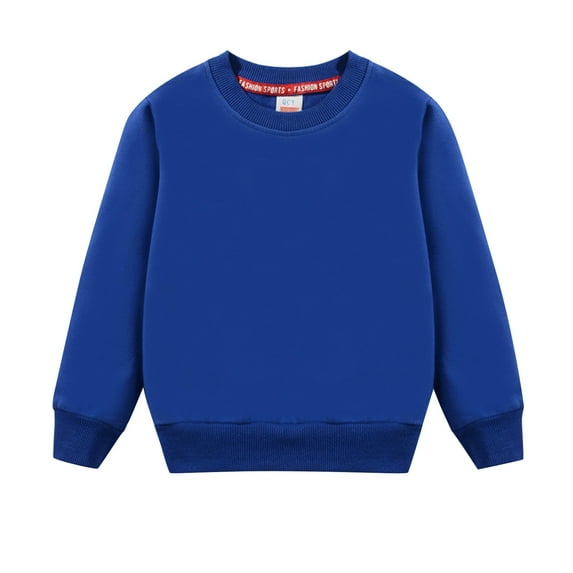XXWXYD Solid Sweatshirt Round Neck Toddler Baby Boys Girls - Cotton Long Sleeve Pullover Top Outfit Clothes Soft Everyday Cute