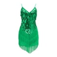 thumbnail image 1 of XXWXYD Stage-Ready Latin Dance Set, Sequin Fringe Tassel Skirt & Sleeveless Top, Competition Dress with 4-Way Stretch Fabric, 1 of 6