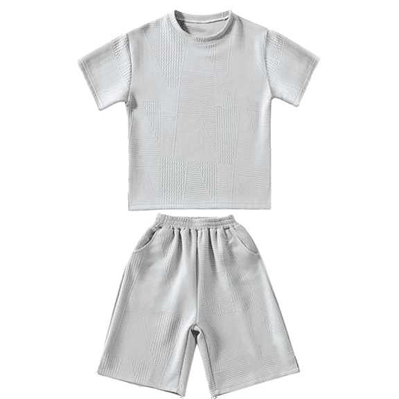 XXWXYD Summer Children's Quick Drying Short Sleeved Suit Shorts Middle Small Children Candy Colour Casual Wear Boys Sportswear for Classic Fashion Breathable(6-7 Years,White)