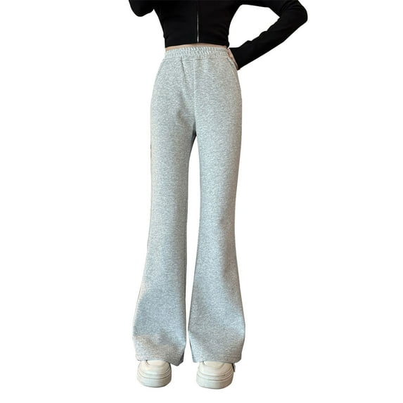 XXWXYD Teen Girls Cotton Flare Bell Bottom Sweatpants Straight Elastic High Waist Soft School Sport Trousers Casual Athletic Joggers Comfy Bottoms