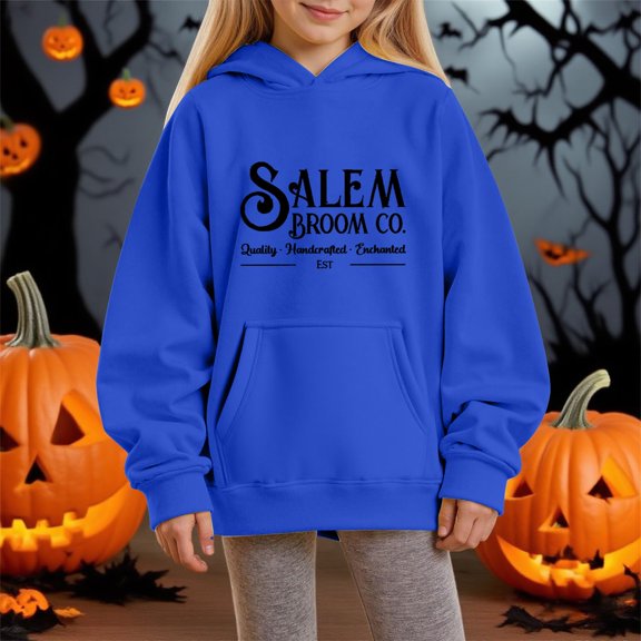 XXWXYD Teen Girls Halloween 3D Printed Letter Hoodies Trendy Pullover, Sp𝗈oky Season Sweatshirt Casual Cute Clothes Fall Spring Comfortable Top