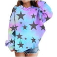 thumbnail image 1 of XXWXYD Teen Girls Hooded Sweatshirt Cute Star Graphic 𝖸𝟤𝖪 Oversized Pullover Top Trendy 𝖯reppy Clothes Fall Winter, 1 of 5