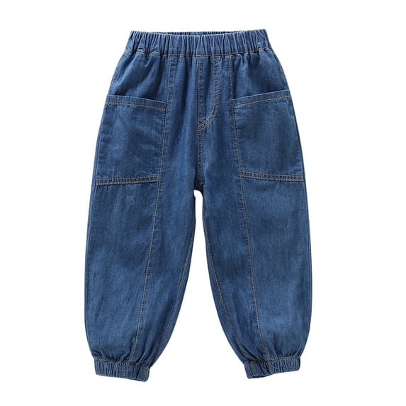 XXWXYD Toddler Baby Baggy Jeans Children's Boy Cargo Joggers Boys Girls Harem Pants Pull On Denim Joggers Loose Elastic Waist Anti Pants Kids Boy Girl Athleti𝖼 Pants