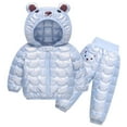 thumbnail image 1 of XXWXYD Toddler Baby Boys Girls and Boys Winter Cartoon Windproof Coat Hooded Warm Outwear Jacket Set Fall Winter Clothes(4-5 Years,Blue), 1 of 1